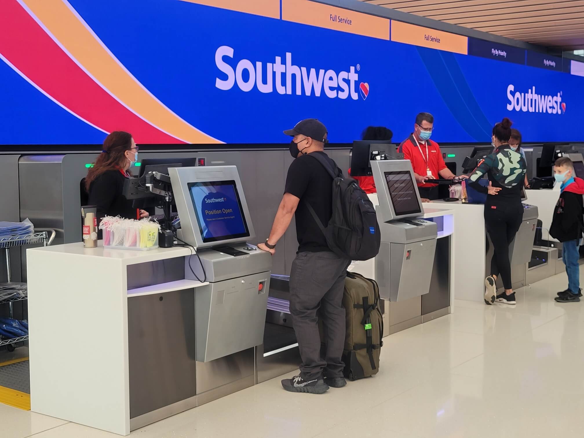 southwest airlines kiosks at ticket counter