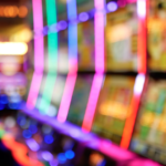 blurred image of slot machines