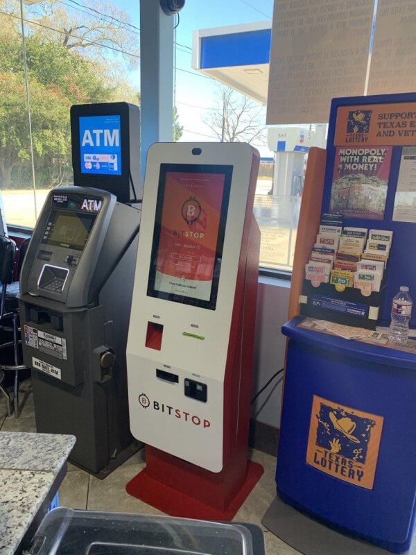 BitStop ATM beside a normal ATM in a gas station