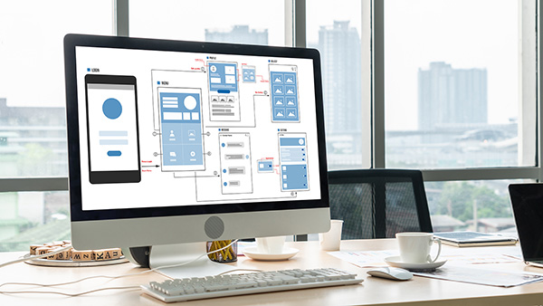 UX UI design process for kiosk application.